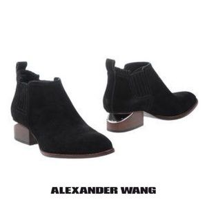 Alexander Wang Black Kori Ankle Silver Heel Boots